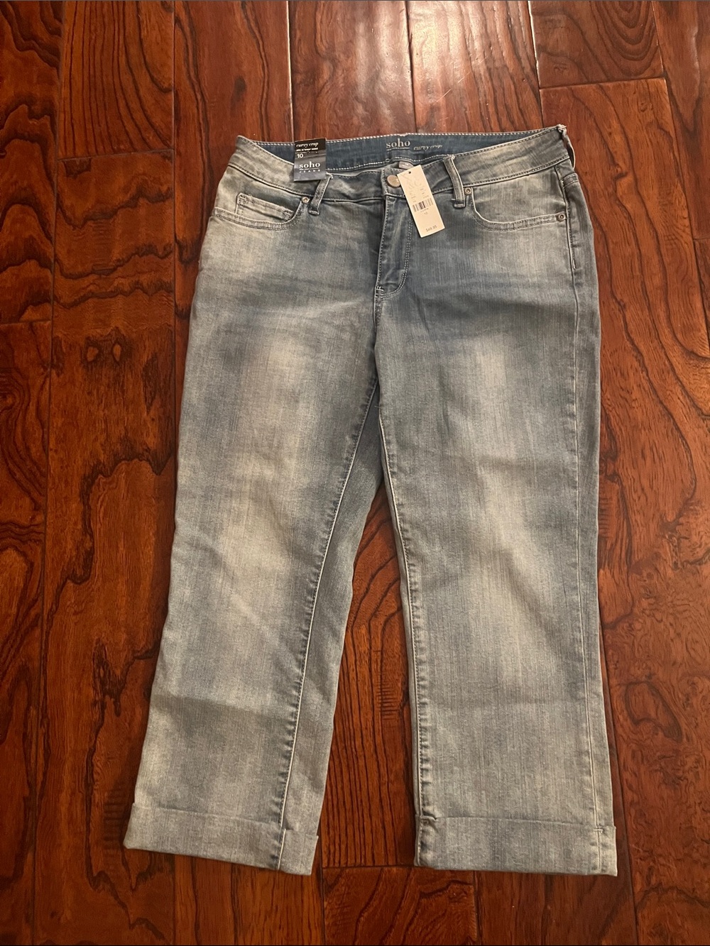 Soho Light Blue Cropped Women's Jeans - Faded Denim